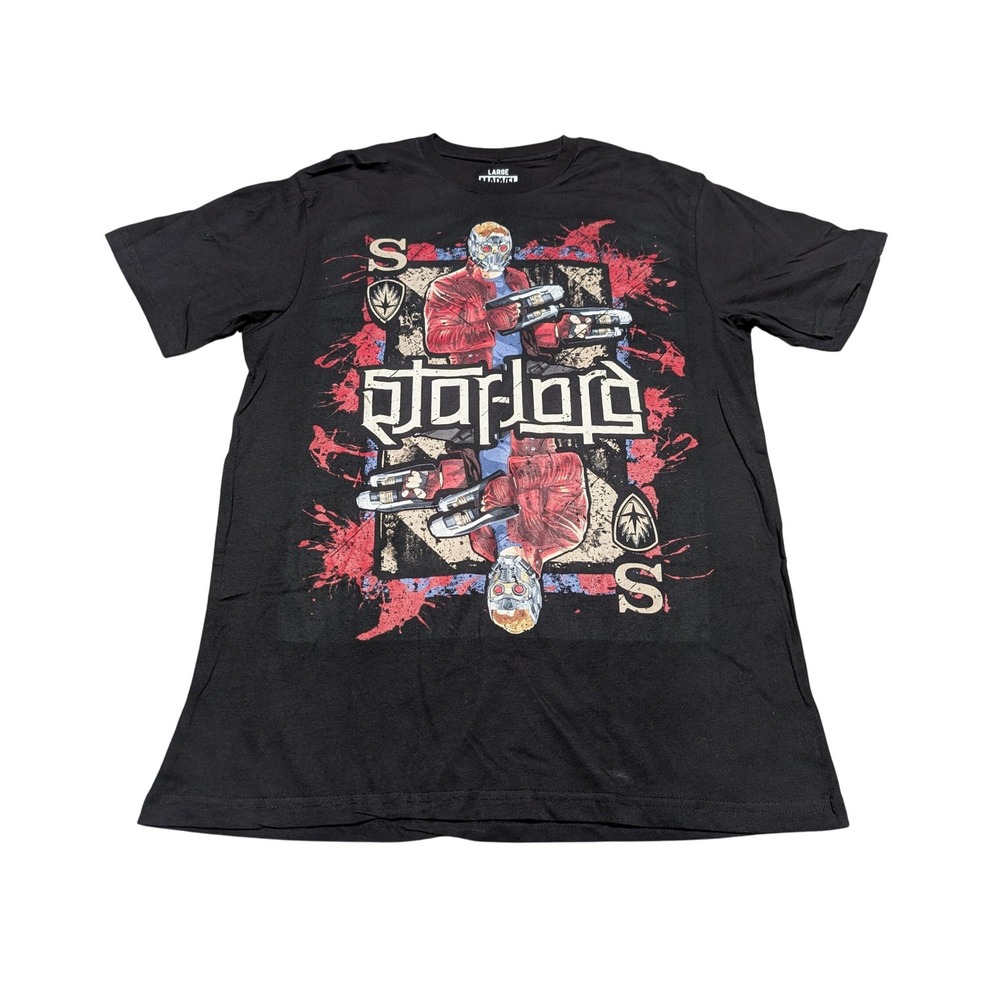 Red Chapter T Shirt Mens Large Black Star-Lord Marvel Graphic Tee Playing Card S